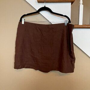 Abercrombie & Fitch Scarlette Ultra High Rise Linen skort sz XL